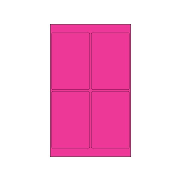 Bsc Preferred 4 x 6'' Fluorescent Pink Rectangle Laser Labels, 400PK BUY00025557 - main